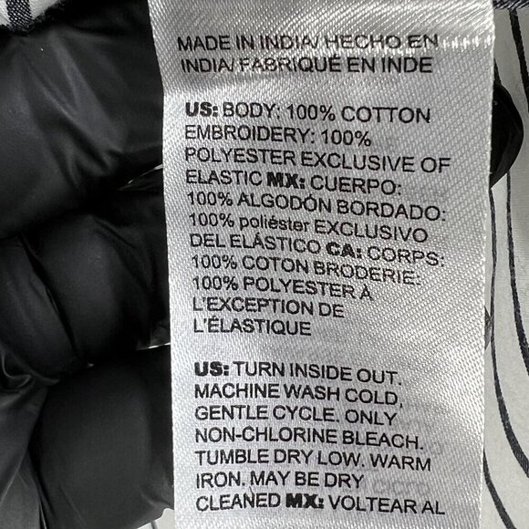 Chicos NWT Womens 3X Smocked Off Shoulder Poplin Tunic Top Embroidery 3/4 Sleeve - Picture 9 of 11